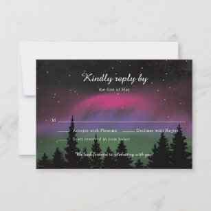 Save The Date Etoiles de montagne Northern Lights Mariage RSVP