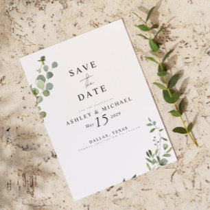 Save The Date Eucalyptus Botanical QR Code Mariage Enregistrer L