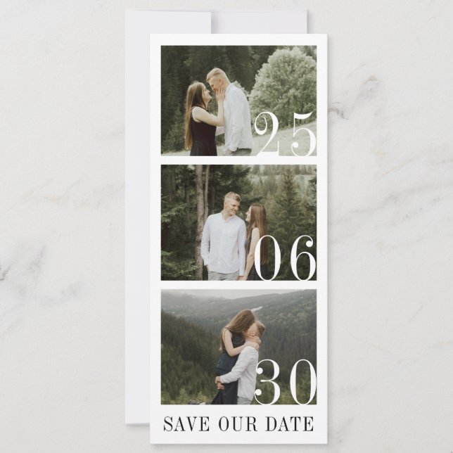 Save The Date Eucalyptus Émeraude Calendrier photo rustique (Devant)