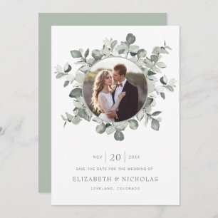 Save The Date Eucalyptus Enregistrer La Date Mariage Photo