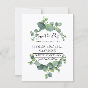 Save The Date Eucalyptus Feuilles mariage Enregistrer la date