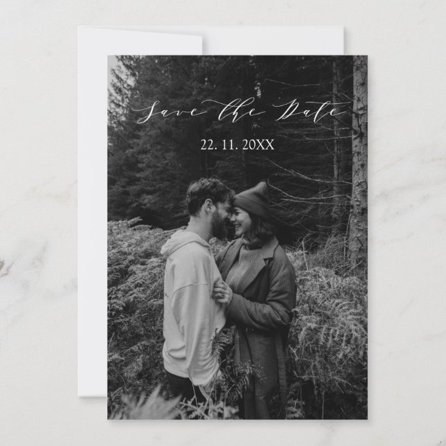 Save The Date Eucalyptus photo feuille Mariage Enregistrer la da (Dos)