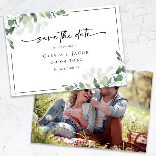 Save The Date Eucalyptus Photo Wedding Enregistrer La Date