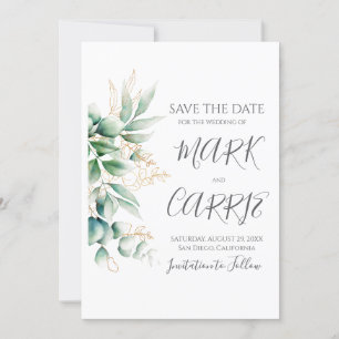 Save The Date Eucalyptus Rustique Mariage de verdure