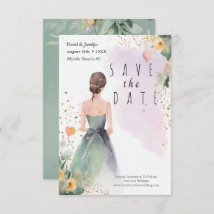Save The Date Eucalyptus vert Gold Sage