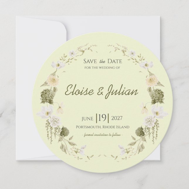 Save The Date Événement à ne pas manquer Moderne Botanique Vert (Devant)
