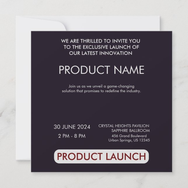 Save The Date Événement de lancement de produit personnalisable, (Devant)