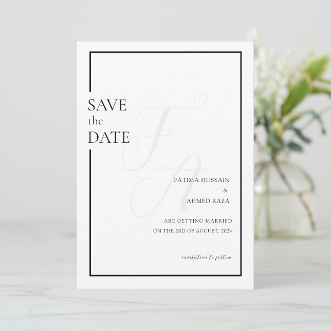 Save The Date Événement de mariage musulman à date minimale en n (Debout devant)