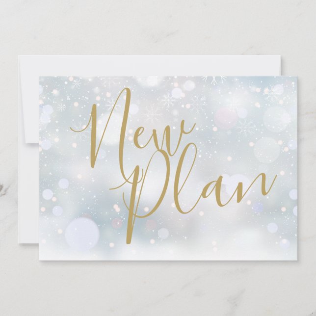 Save The Date Événement d'hiver élégant nouveau plan de script o (Devant)