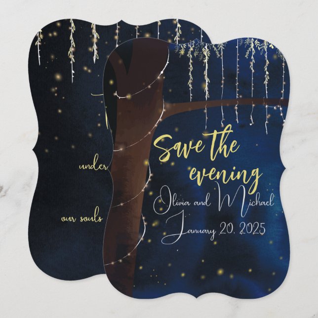 Save The Date Événement Élégant Enregistrer la Date (Devant / Derrière)