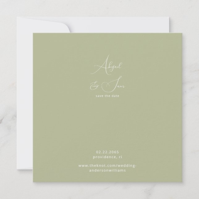 Save The Date Événement mariage Green Square, à ne pas manquer (Devant)