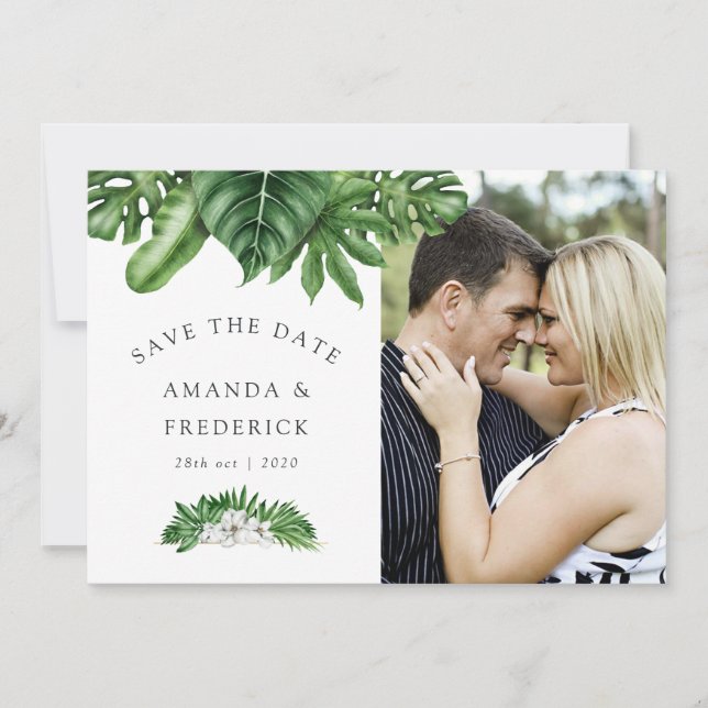 Save The Date Événement tropical géométrique de mariage à ne pas (Devant)