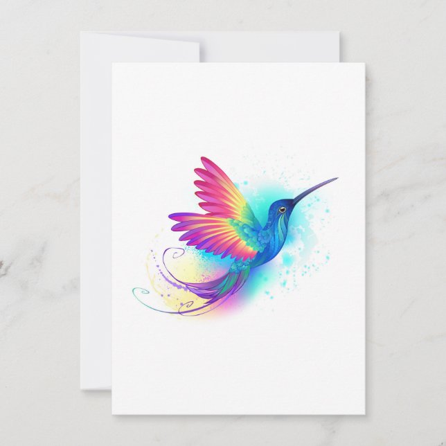 Save The Date Exotic Rainbow Hummingbird (Devant)