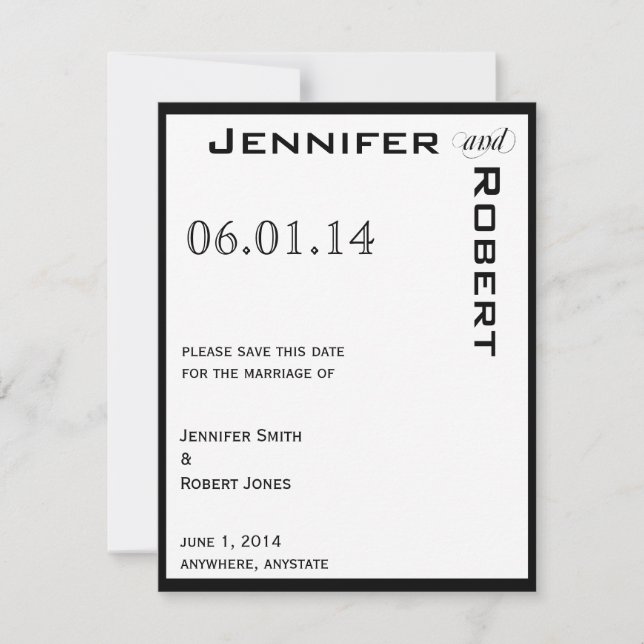 Save The Date Fabulous Font Modern Enregistrer la date (Devant)