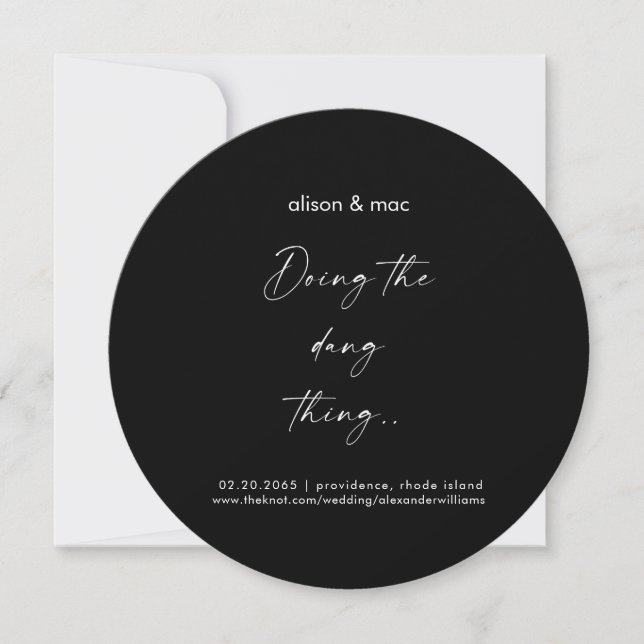 Save The Date Faire Dang Thing rond Mariage noir (Devant)
