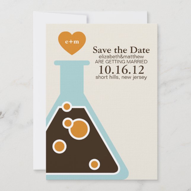 Save The Date Faire la chimie du mariage, enregistrer la date de (Devant)