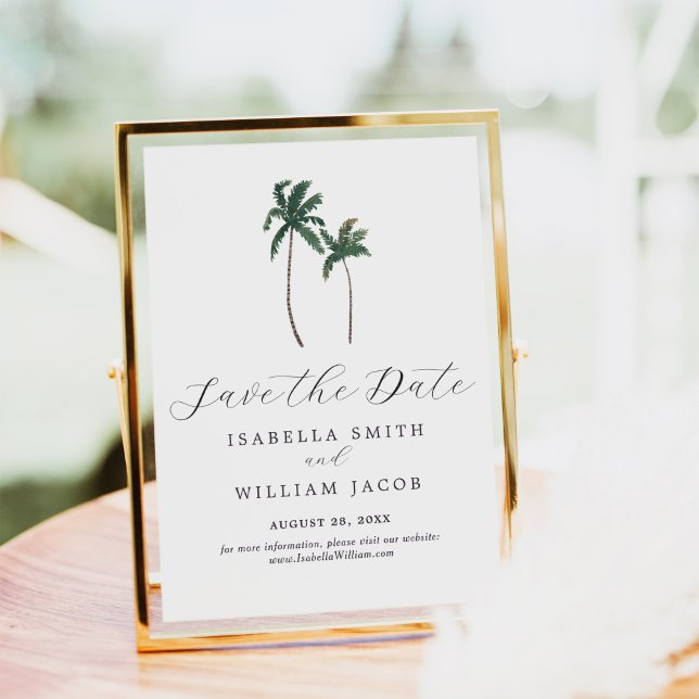 Save The Date Faire part à l'aquarelle Palmiers (Créateur téléchargé)