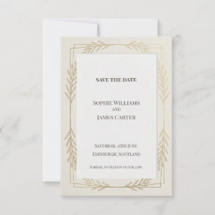 Save The Date Faire part de date de mariage bordure de blé ivoir
