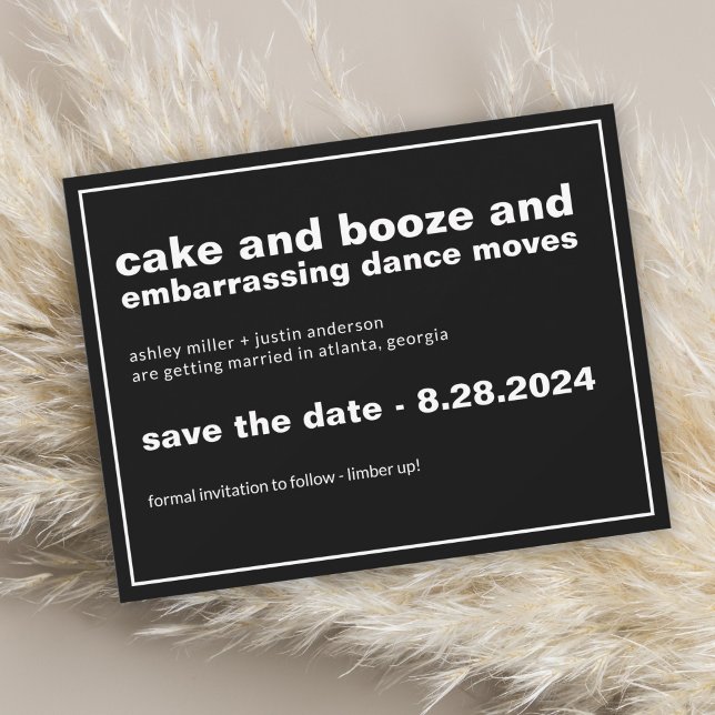 Save The Date Faire part de date de mariage drôle avec gâteau et (Créateur téléchargé)