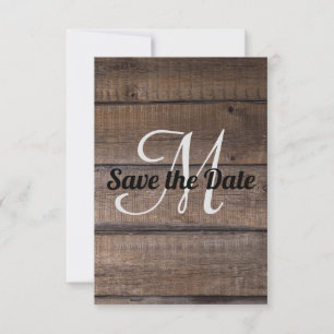 Save The Date Faire part de date de mariage en bois rustique mod
