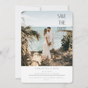 Save The Date Faire part de date de plage moderne arrondi