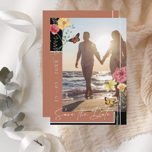 Save The Date Faire part de date de Terracotta Boho Wildflower P