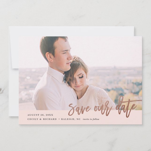 Save The Date Faire part de date moderne avec calligraphie (Devant)