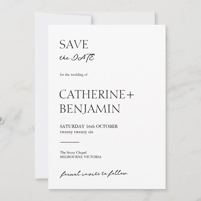 Save The Date Faire part de date qui respire le charme intempore (Devant)