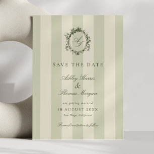 Save The Date Faire part de mariage à crête vert sauge