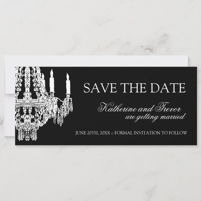 Save The Date Faire part de mariage à jour avec lustre (Devant)