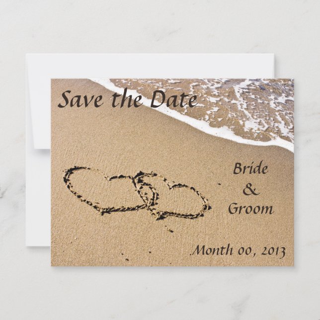 Save The Date Faire part de mariage à la plage pour annoncer la  (Devant)