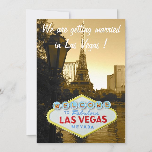 Save The Date Faire part de mariage à Las Vegas pour sauver la d (Devant)