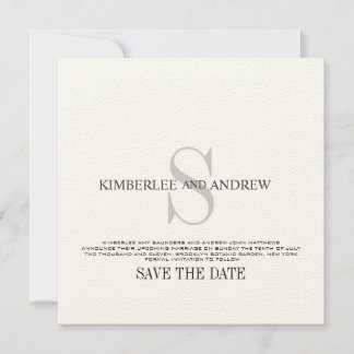 Save The Date Faire part de mariage à monogramme en feutre pour