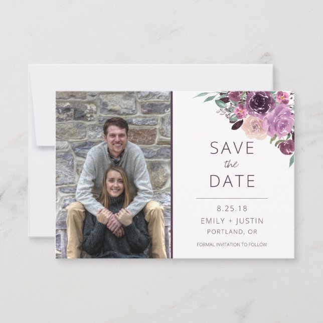 Save The Date Faire part de mariage avec photo de Sangria et Ros (Devant)