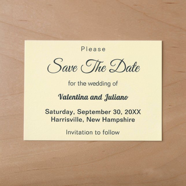 Save The Date Faire part de mariage avec texte ardoise sur fond  (Cream with slate text wedding save the date)