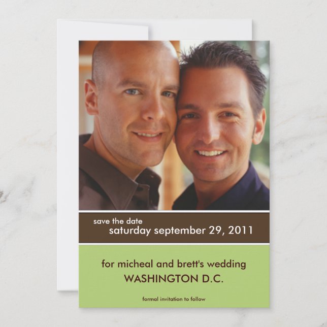 Save The Date Faire part de mariage {Bloc de couleur} (Devant)