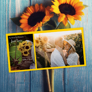 Save The Date Faire part de mariage champêtre avec tournesols et