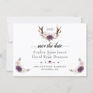Save The Date Faire part de mariage Charm Pink Blush Floral Antl