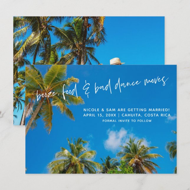 Save The Date Faire part de mariage de plage drôle avec photo (Devant / Derrière)