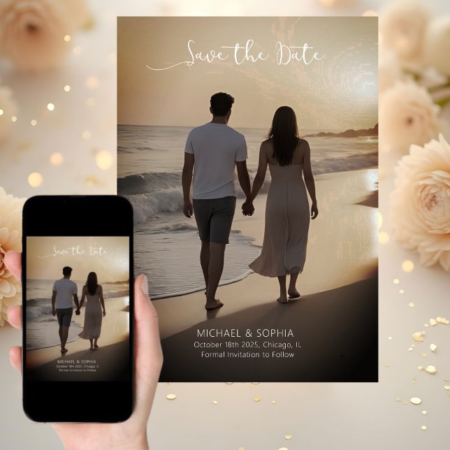 Save The Date Faire part de mariage décontracté à la plage (Créateur téléchargé)