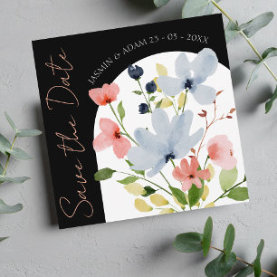 Save The Date Faire part de mariage moderne arch noir et floral