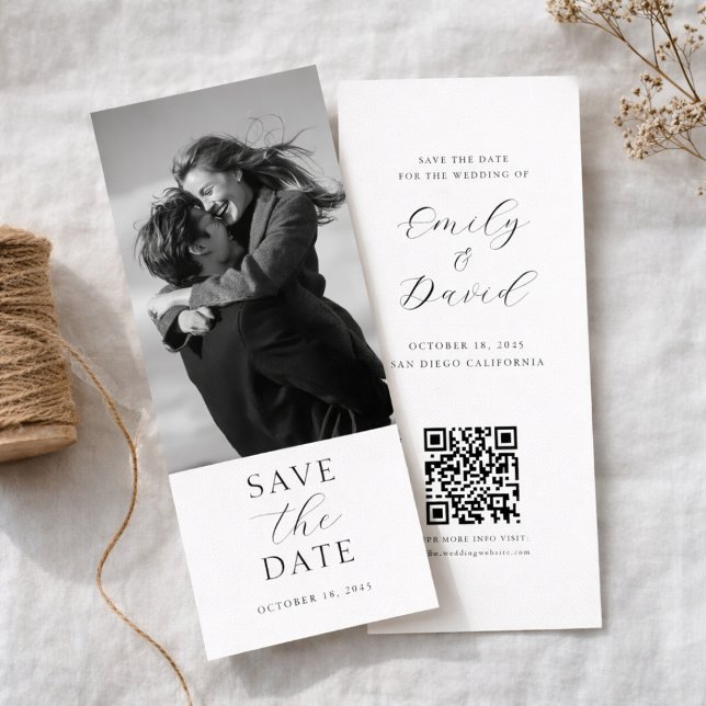 Save The Date Faire part de mariage moderne avec code QR (Créateur téléchargé)