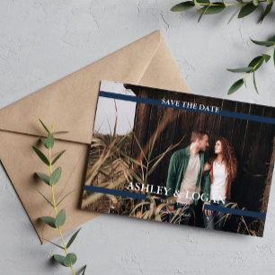 Save The Date Faire part de mariage moderne simple bleu