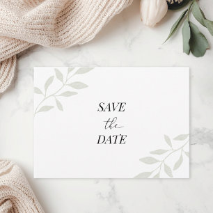Save The Date Faire part de mariage photo avec feuillage élégant