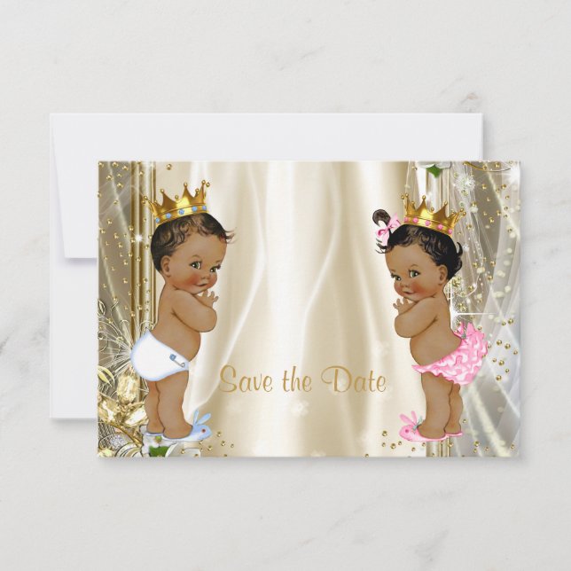 Save The Date Faire part de naissance Prince Princesse Ethnique (Devant)
