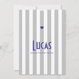 Save The Date Faire part de naissance Riviera Gris Bleu