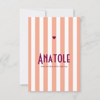 Save The Date Faire part de naissance Riviera Pêche et prune