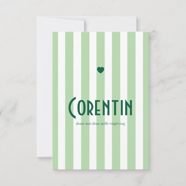 Save The Date Faire part de naissance Riviera Vert  (Devant)