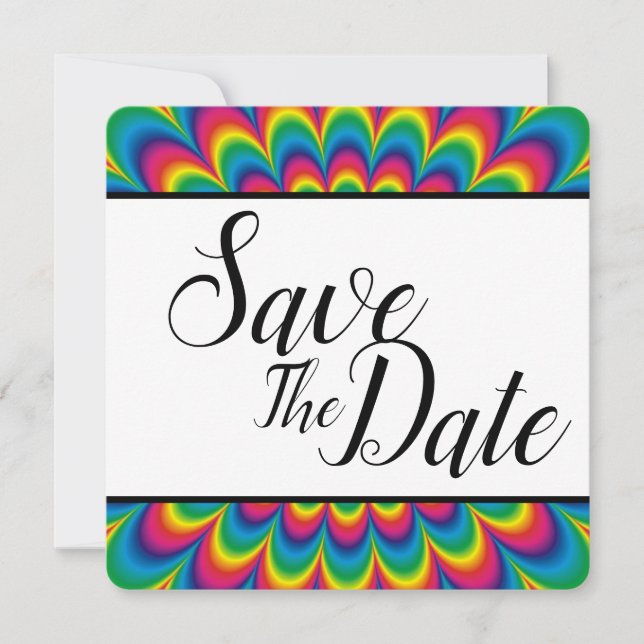 Save The Date Faire part de Psychedelic Tie Dye (Devant)