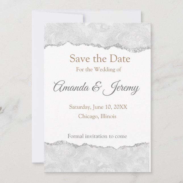 Save The Date Faire part élégant numérique (Devant)